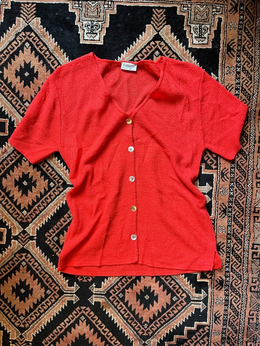 Vintage Short-Sleeve Buttoned Top